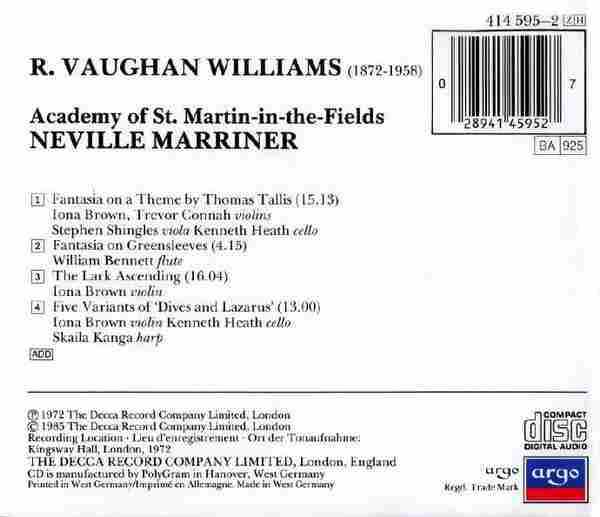 【古典音乐】马里纳《沃恩·威廉斯-管弦乐作品》1985[FLAC+CUE/整轨]