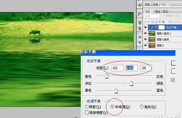 photoshop 合成一幅绿意盎然的江南烟雨诗意图