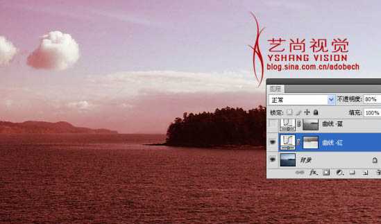Photoshop调出风景照片经典暗调青红色