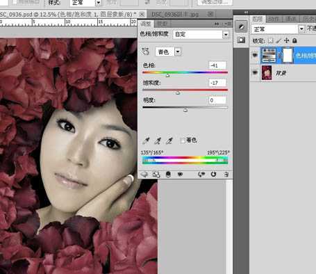 Photoshop将偏色人物图片调成古典暗红质感色