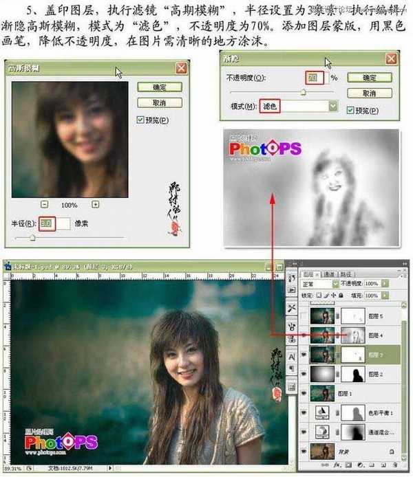 Photoshop为偏暗色的美女图片调制出清新色调