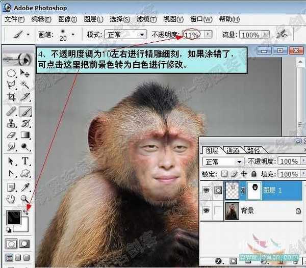 Photoshop蒙版人和猴换脸教程