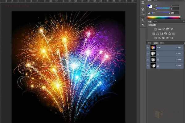 Photoshop利用通道快速抠出绚丽的烟花