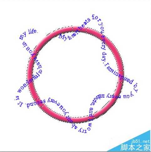 PS怎么利用路径制作围绕圆形的五角形文字?