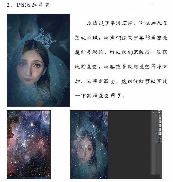 PS合成爱丽丝梦游仙境魔幻星空人像照片教程