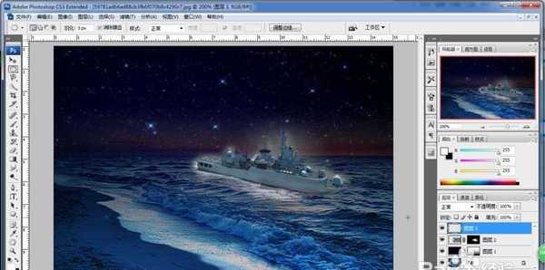 PS怎么合成一幅星空下的军舰?