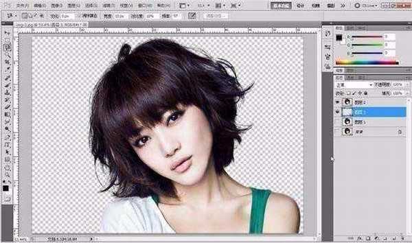 Photoshop通道抠图快速抠出短发美女教程