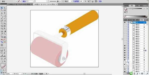 ai怎么绘制滚筒刷图标?