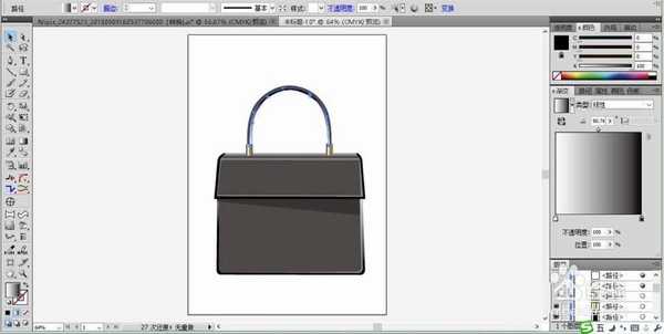 ai怎么绘制黑色的办公包? ai画黑皮包产品图的教程