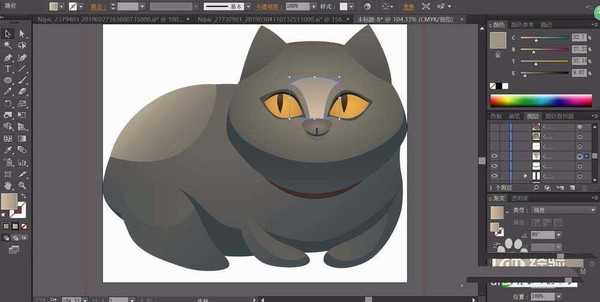 ai怎么绘制胖胖的黑猫? ai画大肥猫的教程