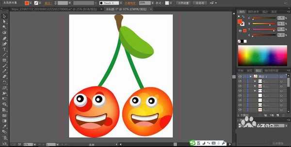 ai怎么设计樱桃表情包? ai樱桃的画法