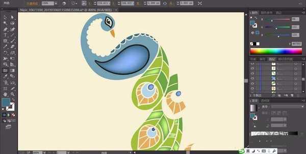 ai怎么手绘卡通孔雀? ai孔雀插画的画法