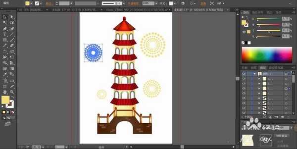 ai怎么绘制六层宝塔效果? ai宝塔插画的画法