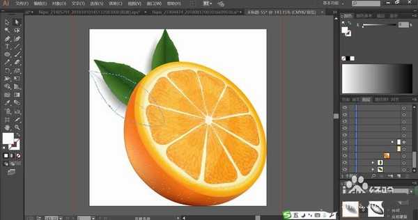 ai怎么手绘逼真的果冻橙? ai切开橙子的画法