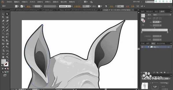 ai怎么手绘犀牛头像? ai犀牛黑白头像的设计方法