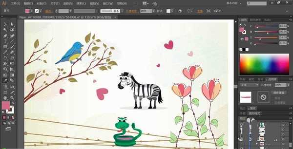 ai怎么绘制卡通版森林动物插画? ai森林插画的画法