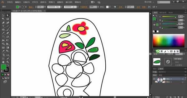 ai怎么画花鞋垫? ai手绘花鞋垫的技巧
